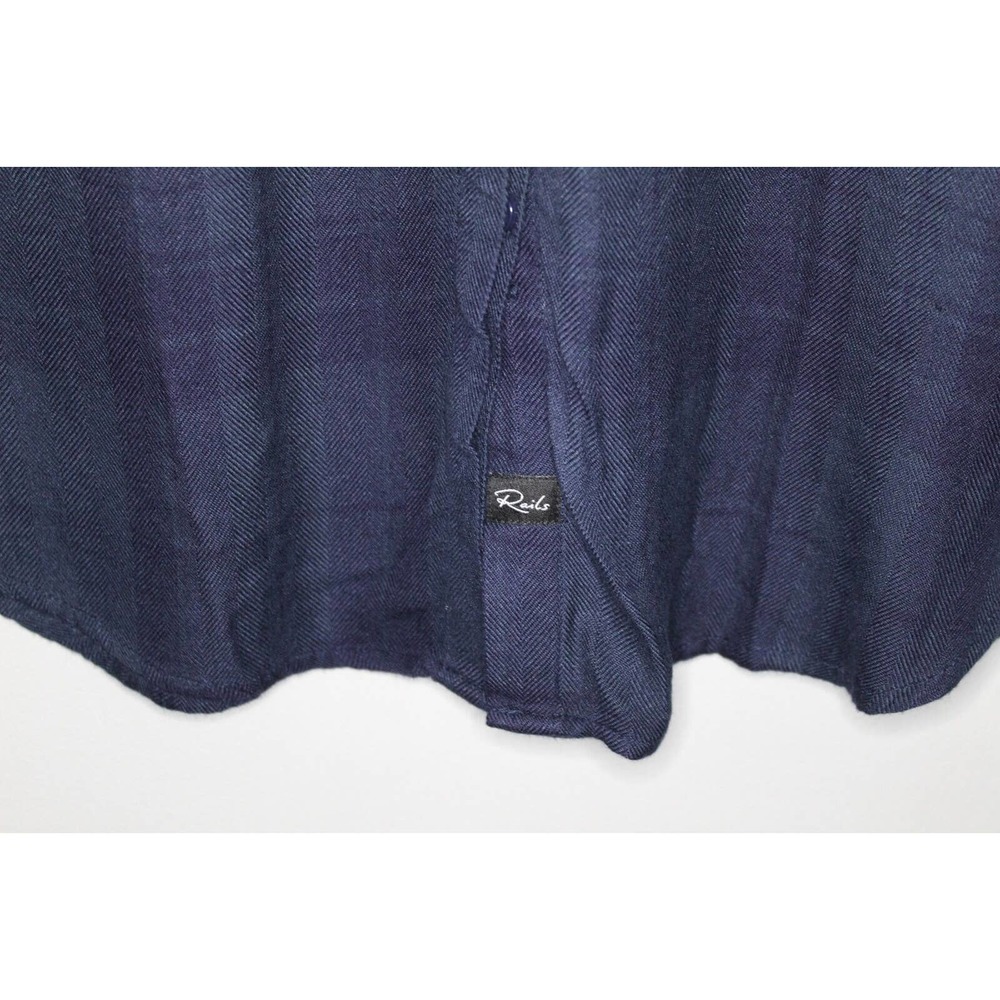 Rails Plaid Flannel Long Sleeve Shirt Dress Dark Navy Green Womens Medium H10707 - Picture 5 of 8